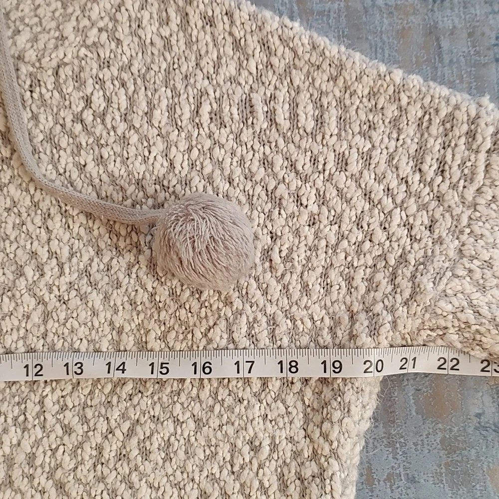 Yes LoLa Hooded Chunky Loose Knit Sweater w/ Pom poms/Size XS - Picture 5 of 9